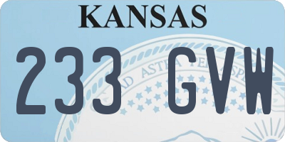 KS license plate 233GVW