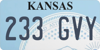 KS license plate 233GVY