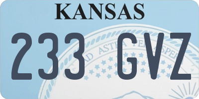 KS license plate 233GVZ
