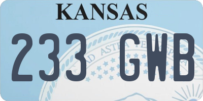 KS license plate 233GWB