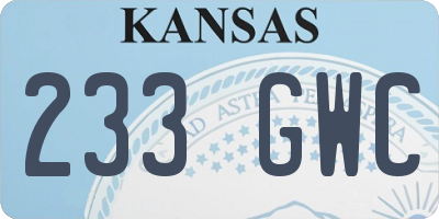 KS license plate 233GWC