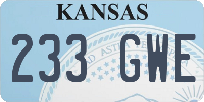 KS license plate 233GWE