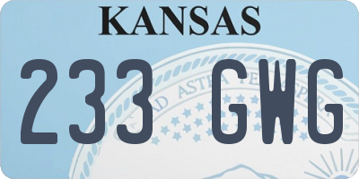 KS license plate 233GWG