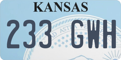 KS license plate 233GWH