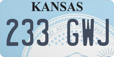 KS license plate 233GWJ