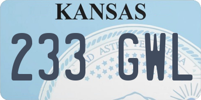 KS license plate 233GWL