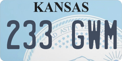 KS license plate 233GWM