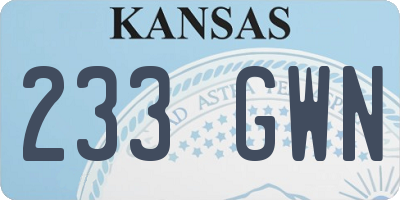 KS license plate 233GWN