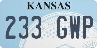 KS license plate 233GWP