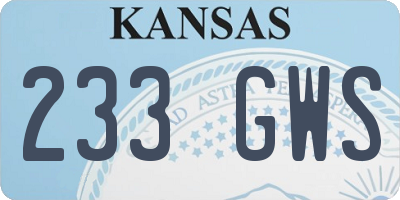 KS license plate 233GWS