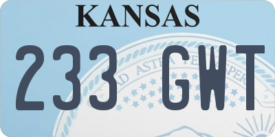 KS license plate 233GWT