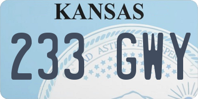 KS license plate 233GWY