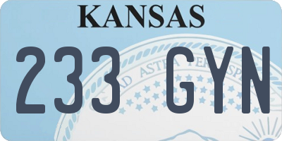 KS license plate 233GYN