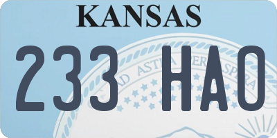 KS license plate 233HAO
