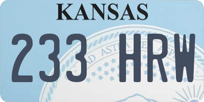 KS license plate 233HRW