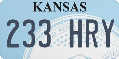 KS license plate 233HRY