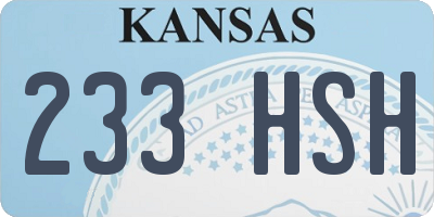 KS license plate 233HSH
