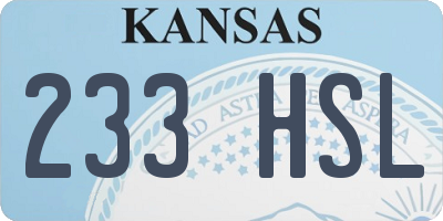 KS license plate 233HSL