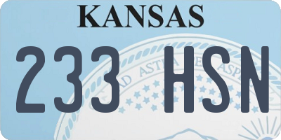 KS license plate 233HSN