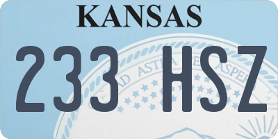 KS license plate 233HSZ