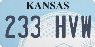 KS license plate 233HVW