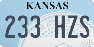 KS license plate 233HZS