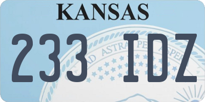 KS license plate 233IDZ