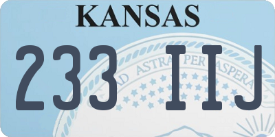 KS license plate 233IIJ