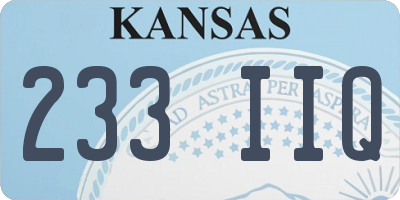KS license plate 233IIQ