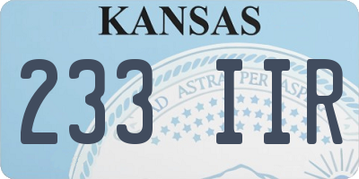 KS license plate 233IIR