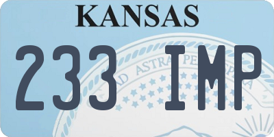 KS license plate 233IMP