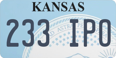 KS license plate 233IPO