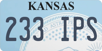 KS license plate 233IPS