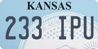 KS license plate 233IPU