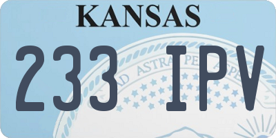 KS license plate 233IPV