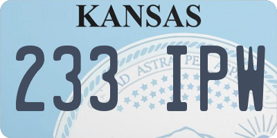 KS license plate 233IPW