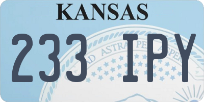KS license plate 233IPY