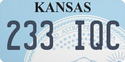 KS license plate 233IQC