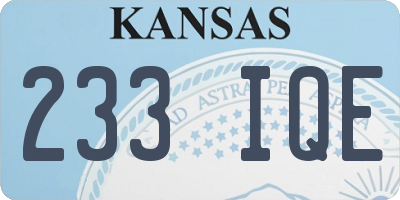 KS license plate 233IQE
