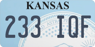 KS license plate 233IQF