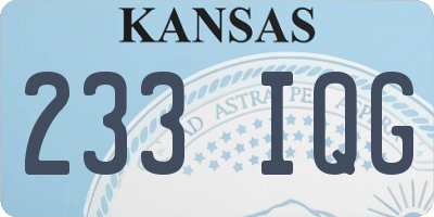 KS license plate 233IQG
