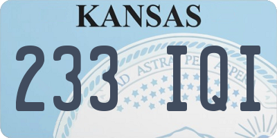 KS license plate 233IQI