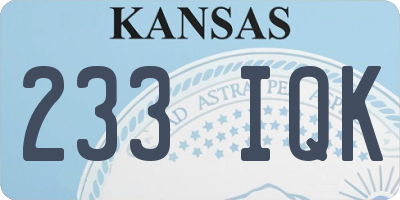 KS license plate 233IQK