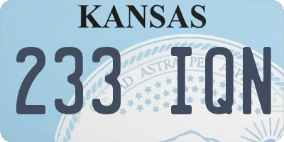 KS license plate 233IQN