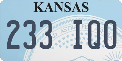 KS license plate 233IQO