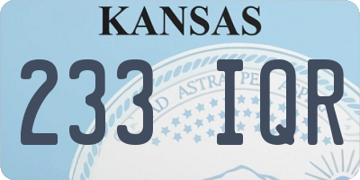 KS license plate 233IQR
