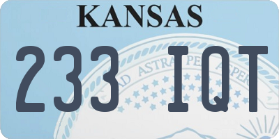 KS license plate 233IQT