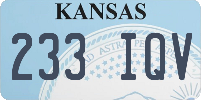 KS license plate 233IQV