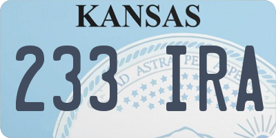 KS license plate 233IRA