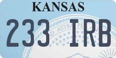 KS license plate 233IRB